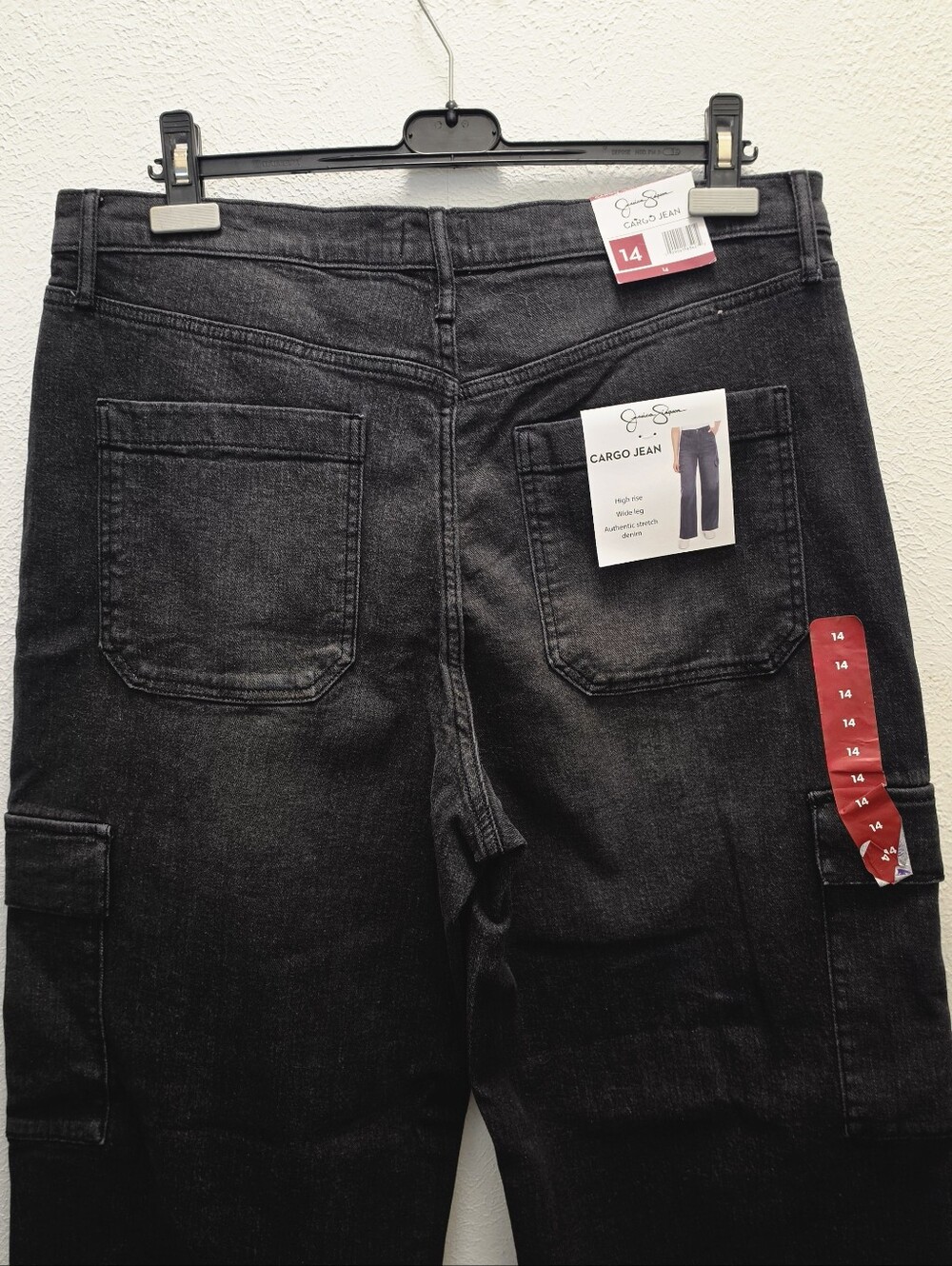 Jessica Simpson Washed Black Cargo Jeans - Picture 8 of 14
